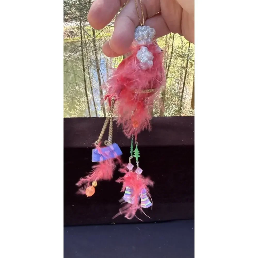 Vintage Katherines Collection Dangle Leg Poodle Dog Christmas Ornament Rare! K2